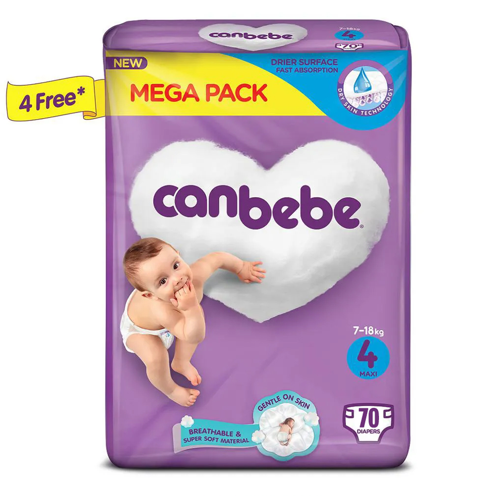 Canbebesize470.png Canbebe Diapers Large | Size 4 | 70 Pcs - Image 1