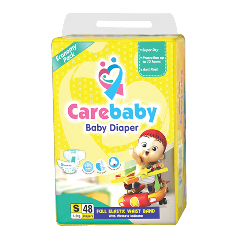 CarebabySmall48pcs.png Carebaby Diapers Small | Size 2 | 48 Pcs - Image 1