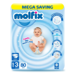 Molfix Diapers Medium | Size 3 | 80 Pcs
