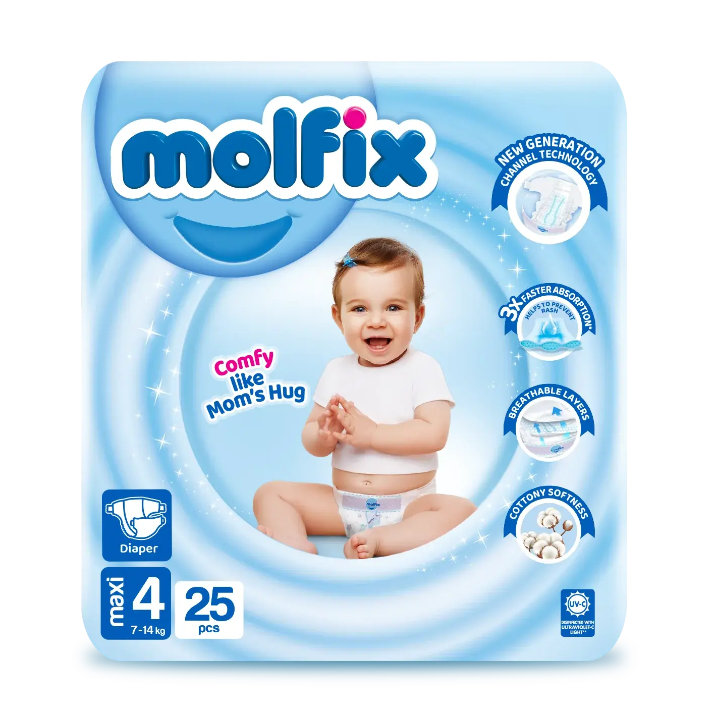 MolfixSize4MediumPack.png Molfix Diapers Large | Size 4 | 25 Pcs - Image 1
