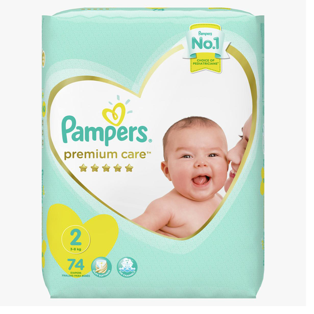 PampersPCsize274pcs.png Pampers Diapers Premium Care Small | Size 2 | 74 Pcs - Image 1